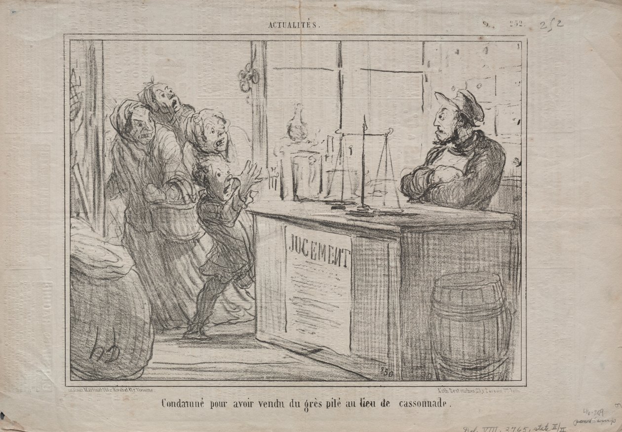 Aktualiteter (nr 252): Dömd för att ha sålt en hög med sand istället för fuktigt farinsocker av Honoré Daumier