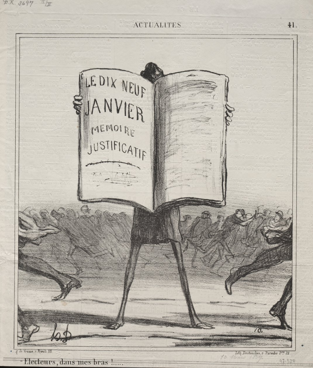 Aktualiteter (nr 41): Elektorer, i mina armar!... av Honoré Daumier