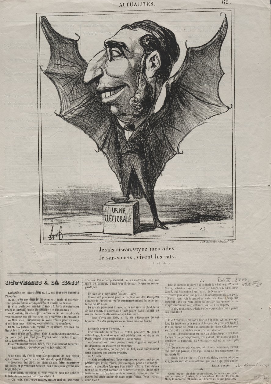Aktualiteter (nr 62): Jag är en fågel, se mina vingar.. av Honoré Daumier