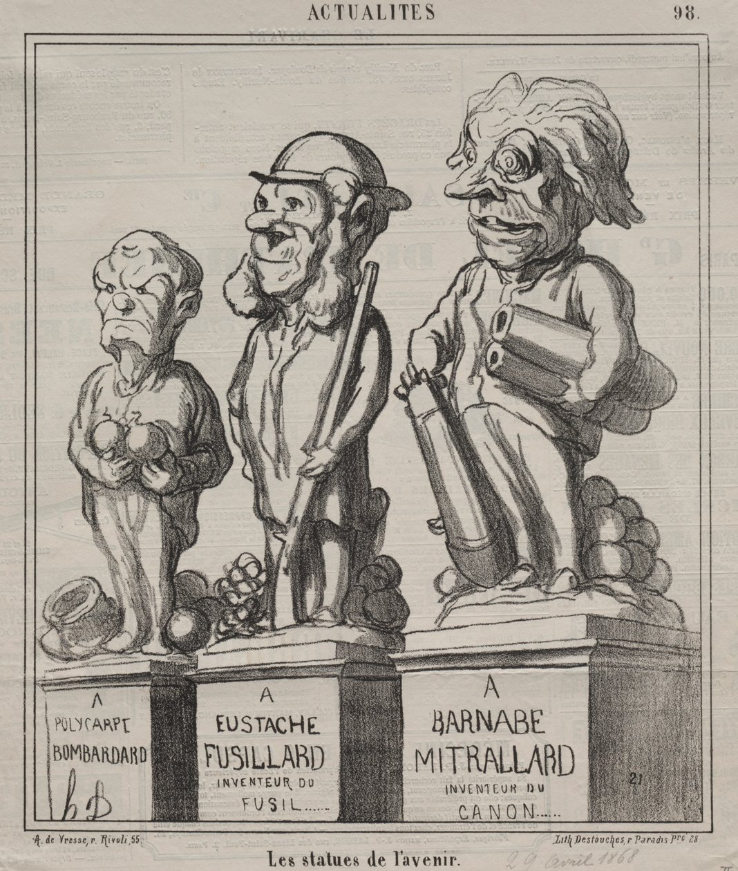 Aktualiteter (skylt 98): Framtidens statyer av Honoré Daumier