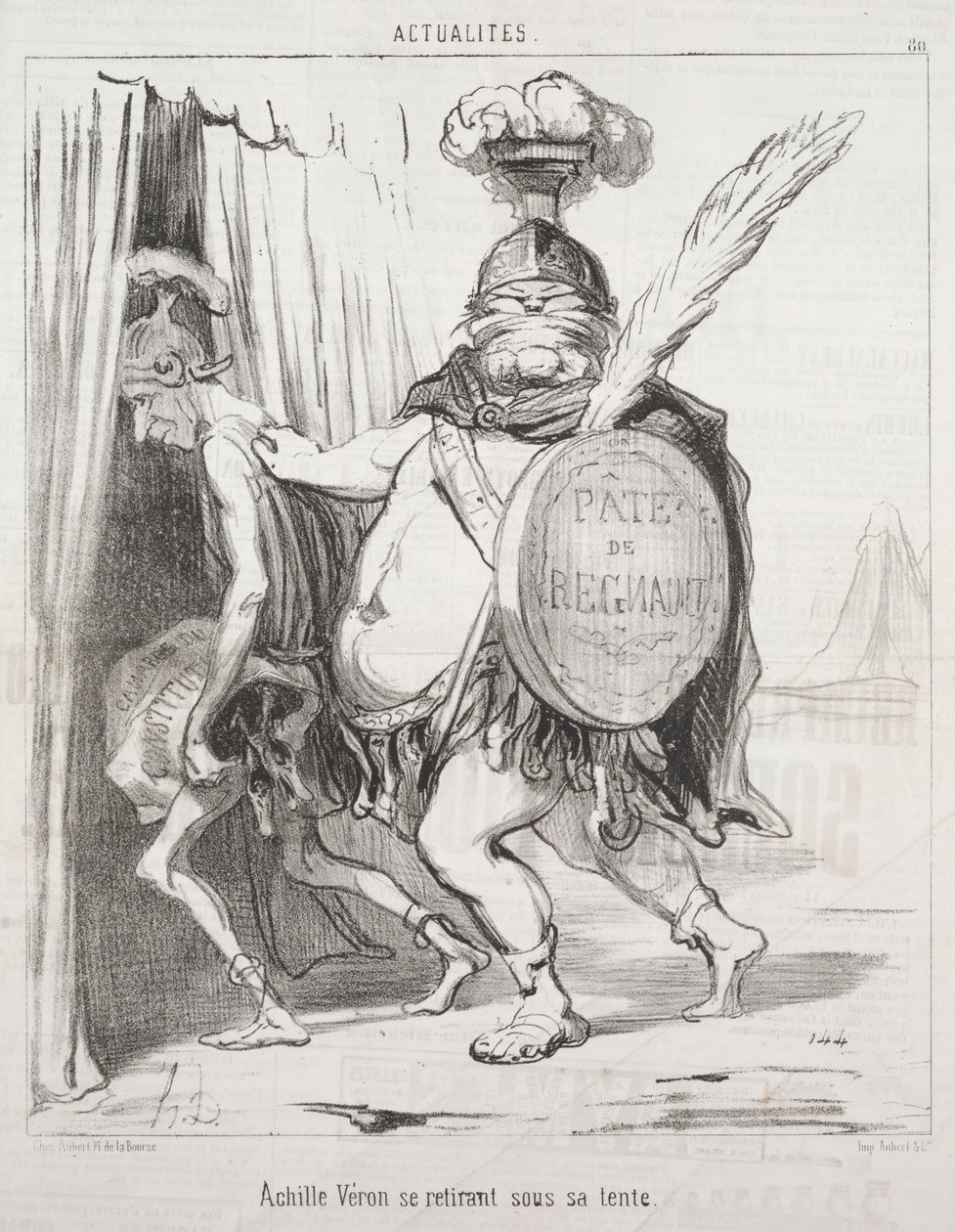 Fakta: Achilles drar sig tillbaka in i sitt tält av Honoré Daumier