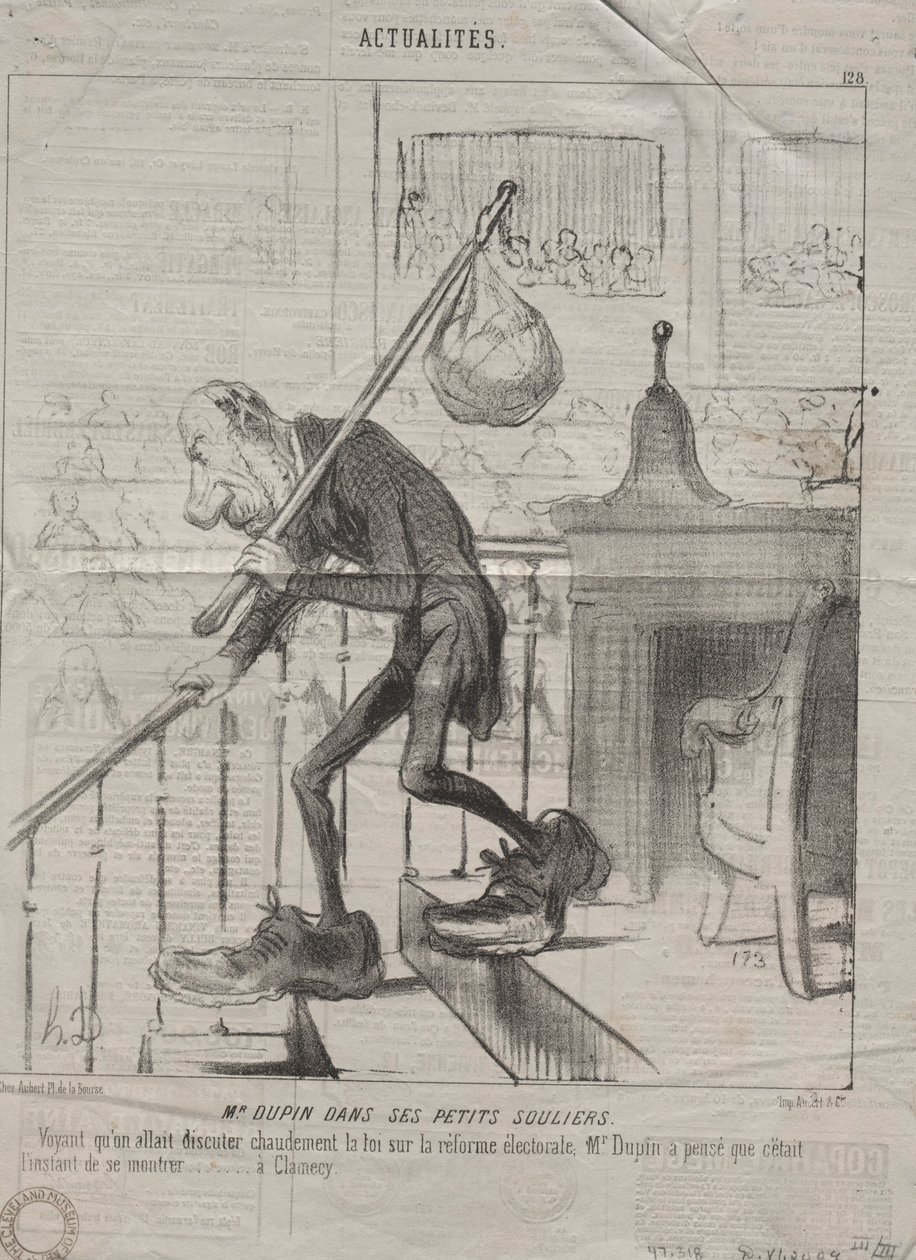 Aktualitet nr 128: Herr Dupin i sina små skor, 1850. av Honoré Daumier