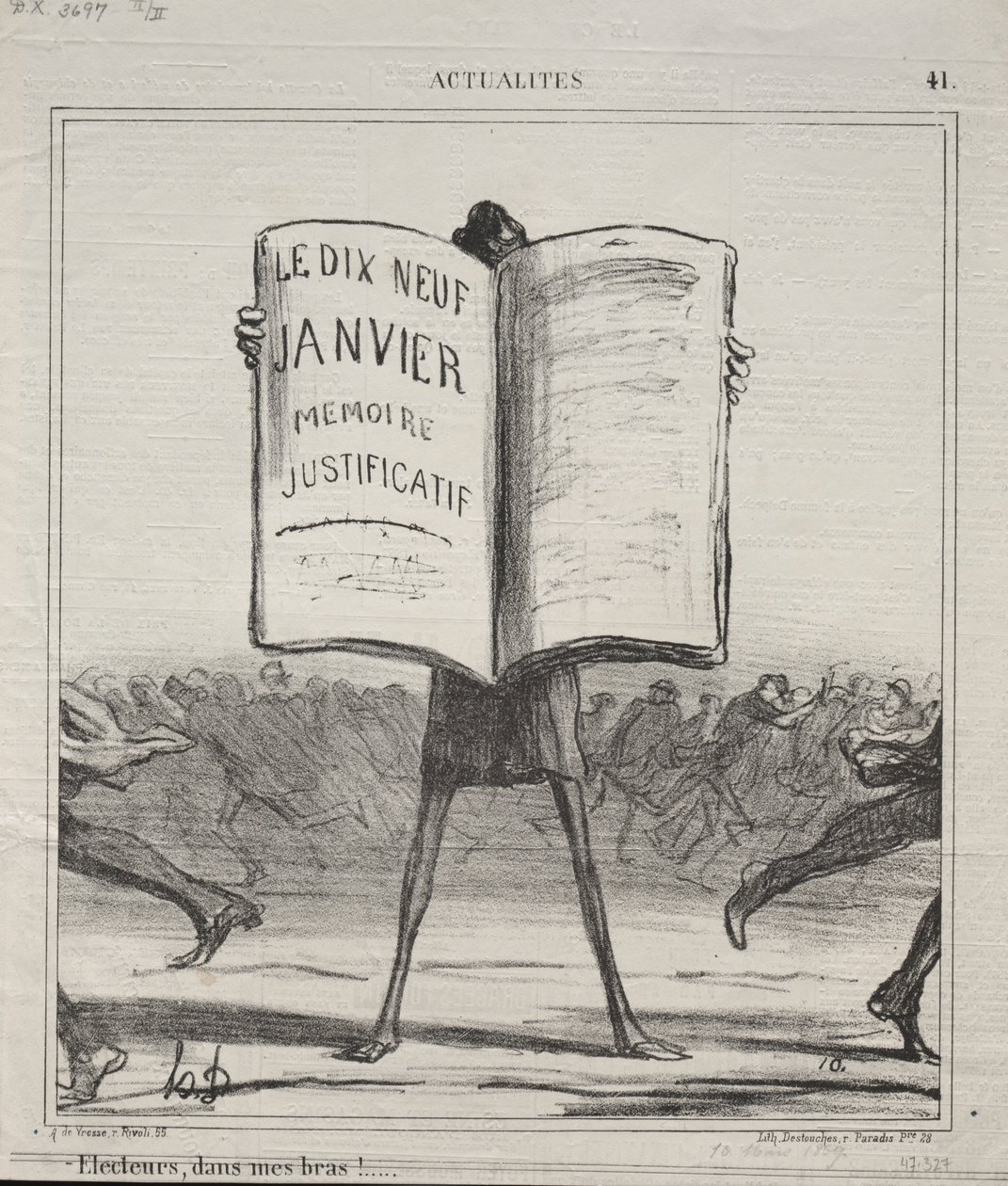 Aktualitet nr 41: Electors, in my arms!..., 1869. av Honoré Daumier