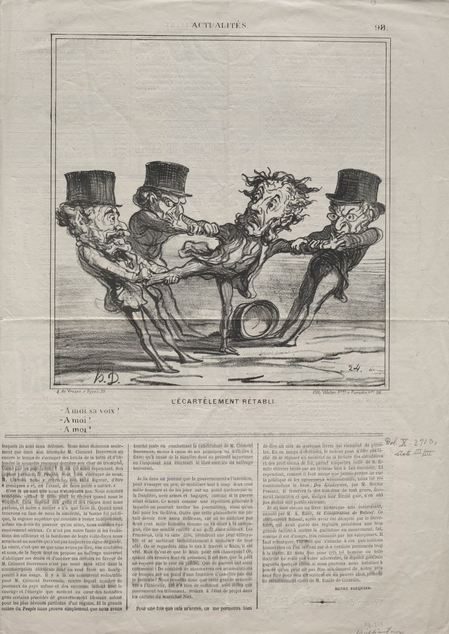 Aktualitet nr. 98: Kvartalet återupprättades, 1869. av Honoré Daumier