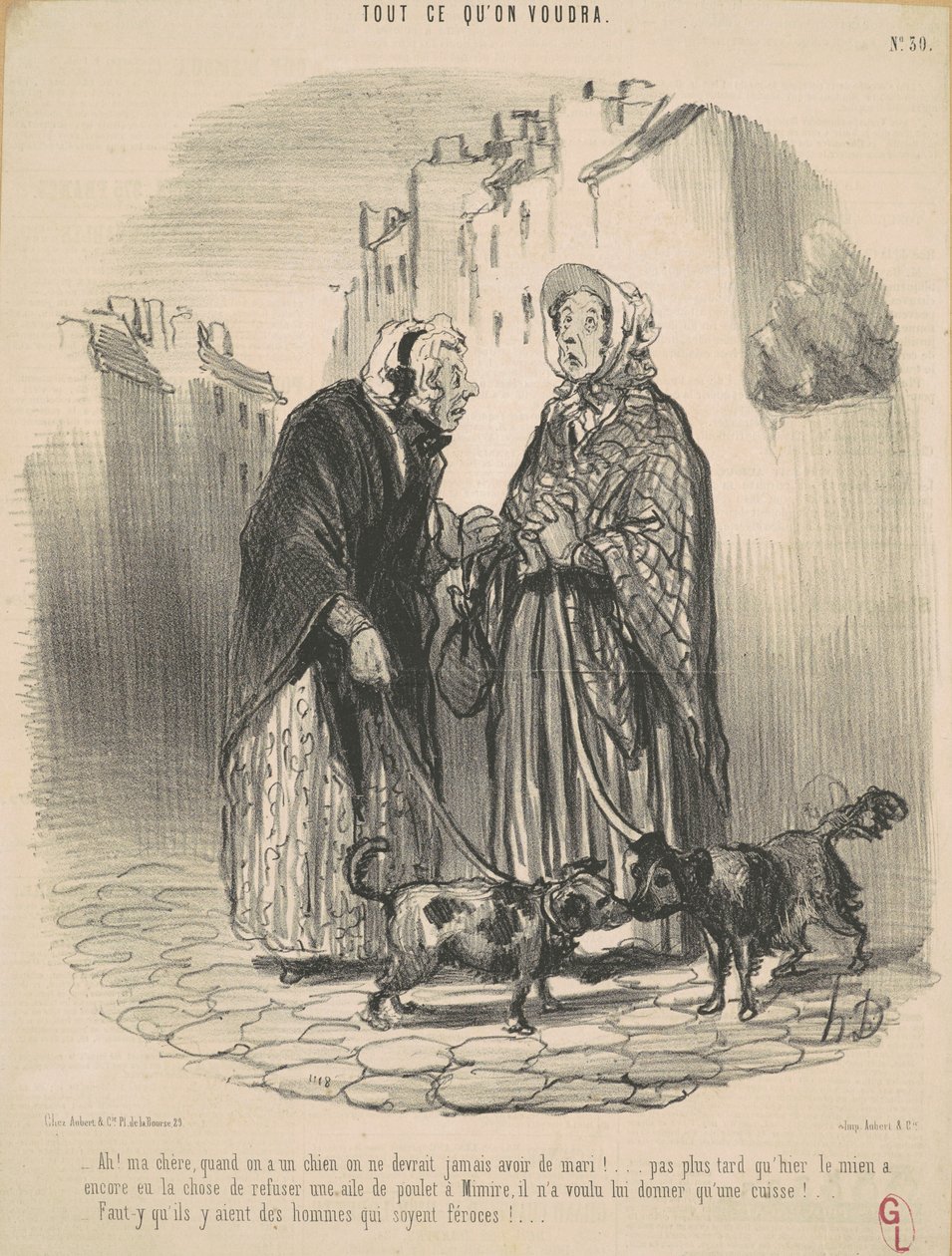Ah! Min kära, när du har en hund... av Honoré Daumier