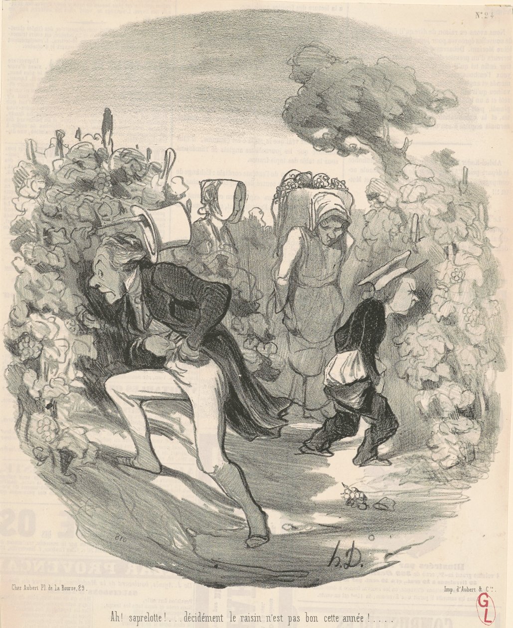 Ah! Saperlotte! ... Druvan är inte bra i år! ... av Honoré Daumier