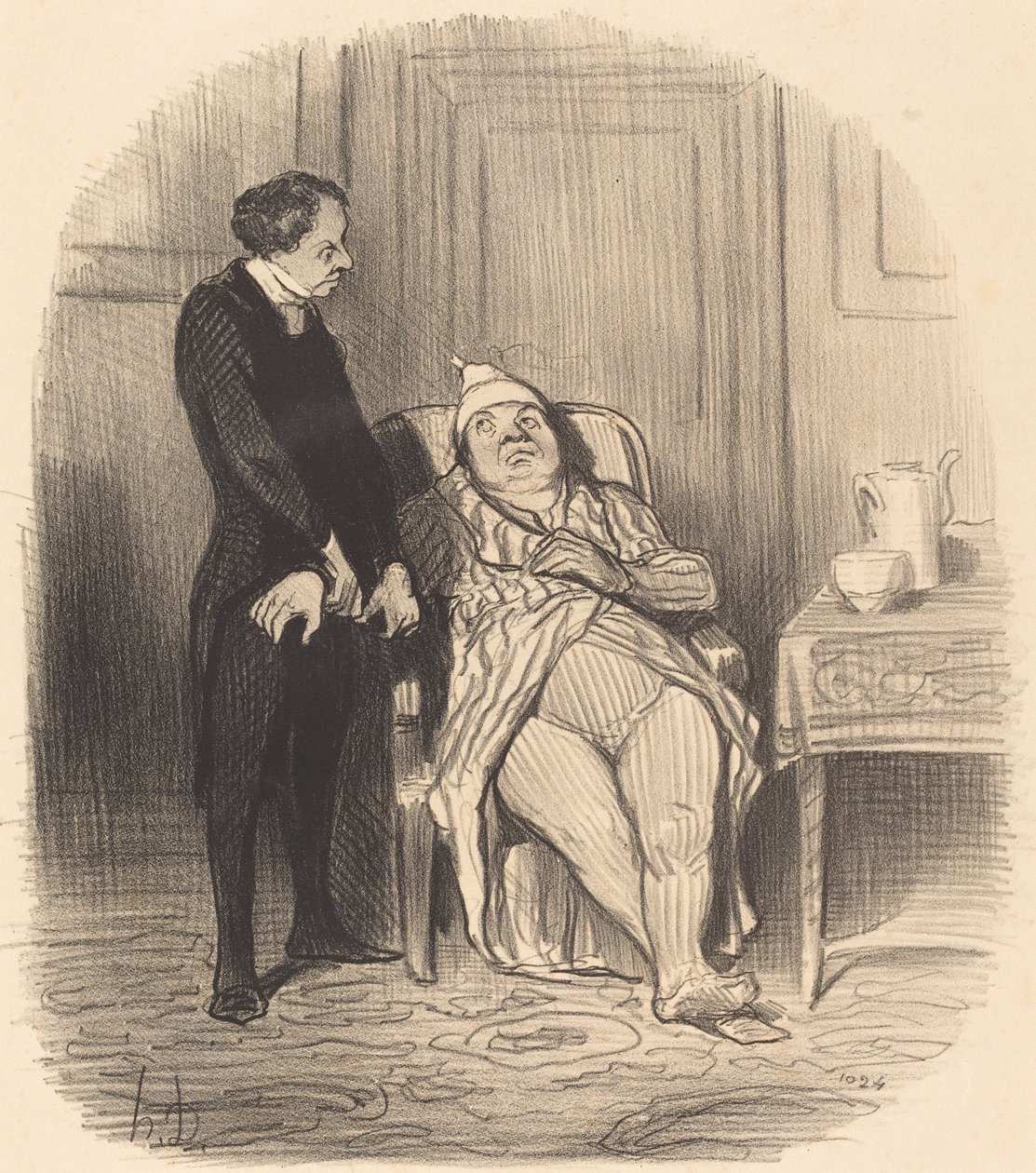 Ah! doktor... jag tror... att jag har en bröstkorg! av Honoré Daumier