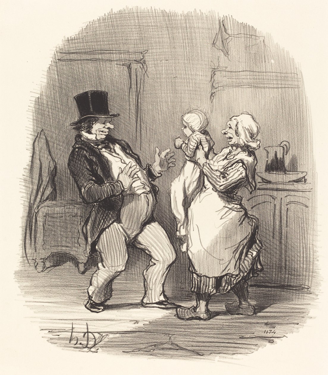 Ah! sir... skratta inte åt honom så... av Honoré Daumier