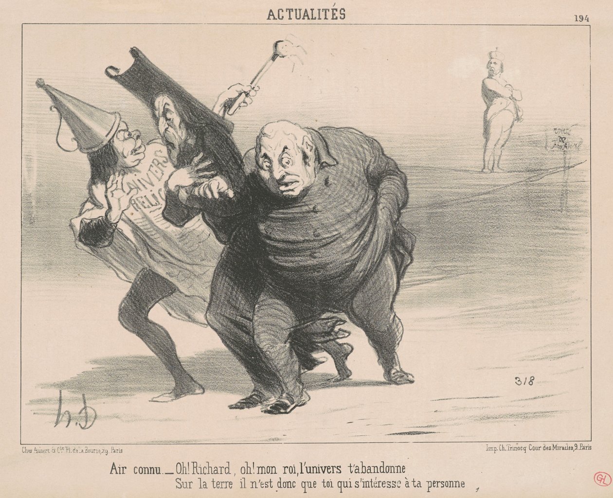 Air känd: Åh! Richard Åh! Min kung ... av Honoré Daumier