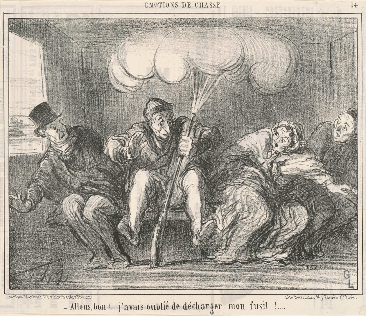 Kom igen bra! Jag glömde att ladda ur min pistol! av Honoré Daumier