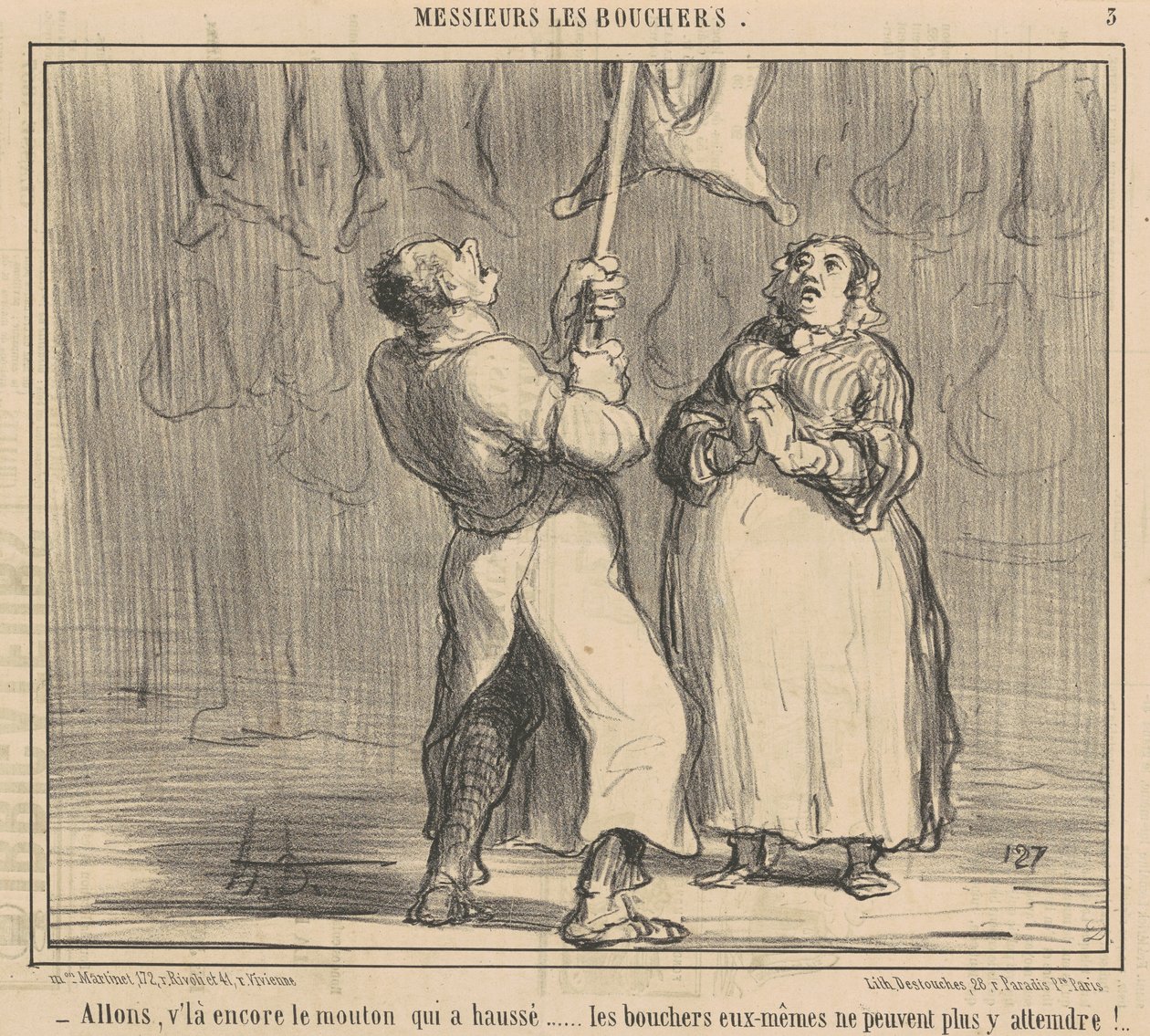 Kom igen, där är fåren igen som har rest sig av Honoré Daumier