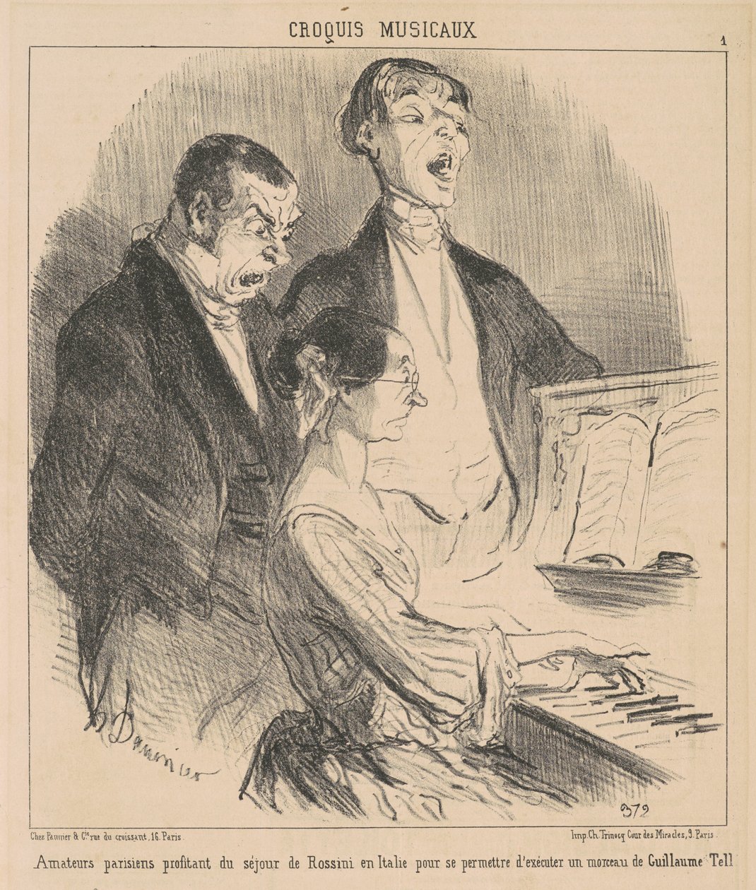 Parisiska amatörer njuter av Rossinis vistelse av Honoré Daumier