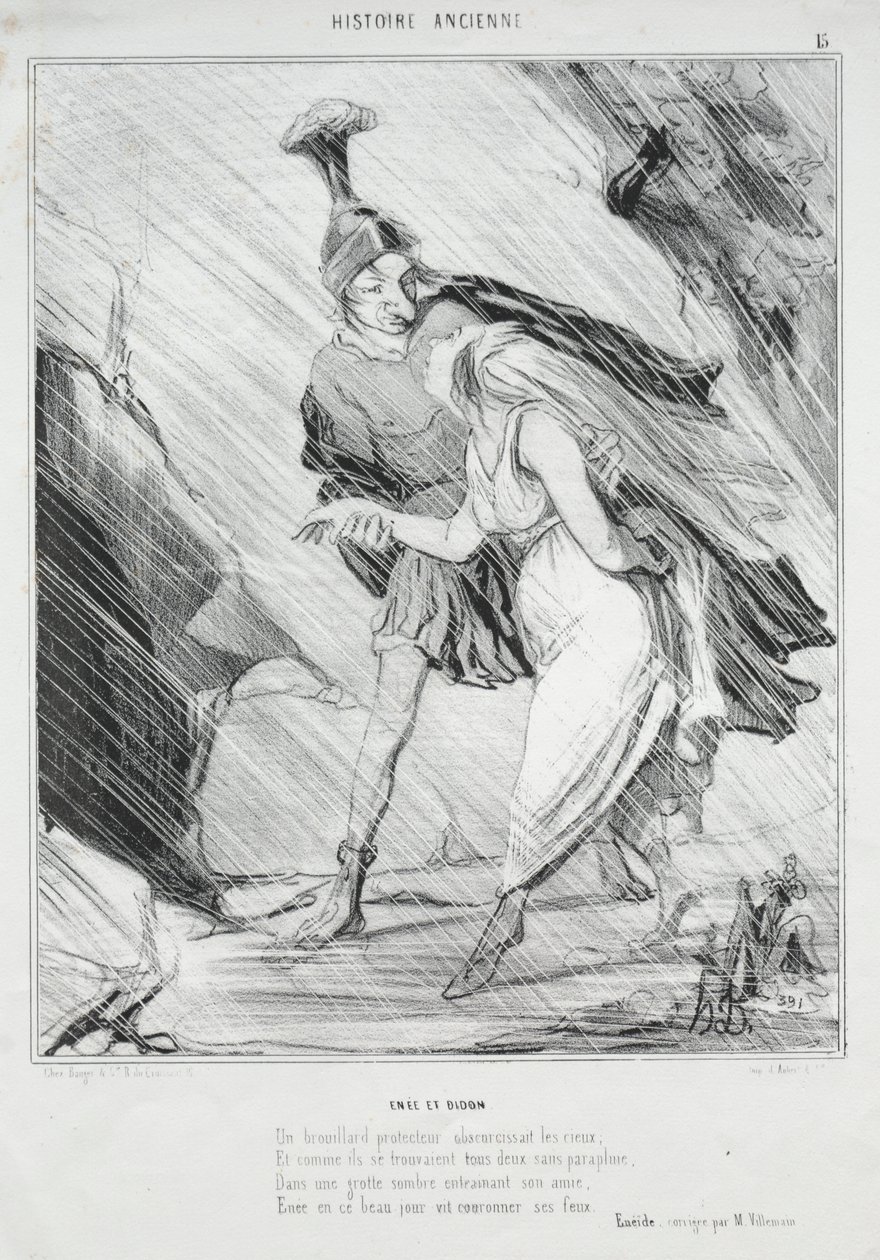 Ancient History (platta 15): Aeneas och Dido av Honoré Daumier