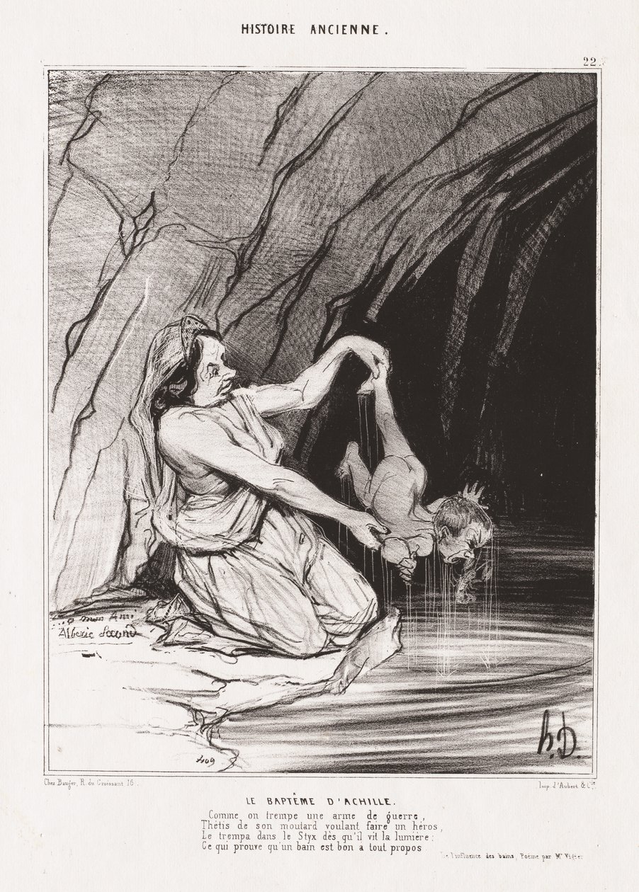 Forntida historia: Pl. 22, Akilles dop av Honoré Daumier
