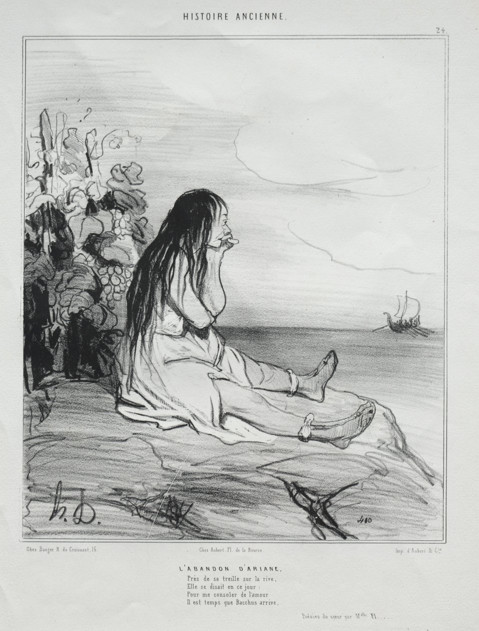 Ancient History, skylt 24: The Abandonment of Ariadne, 4 september 1842. av Honoré Daumier