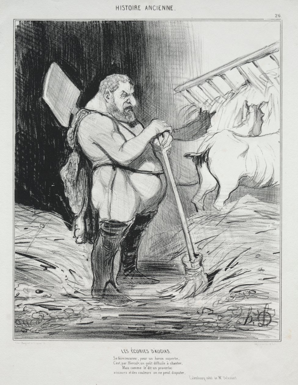 Ancient History, plåt 26: The Stable of Augeas av Honoré Daumier