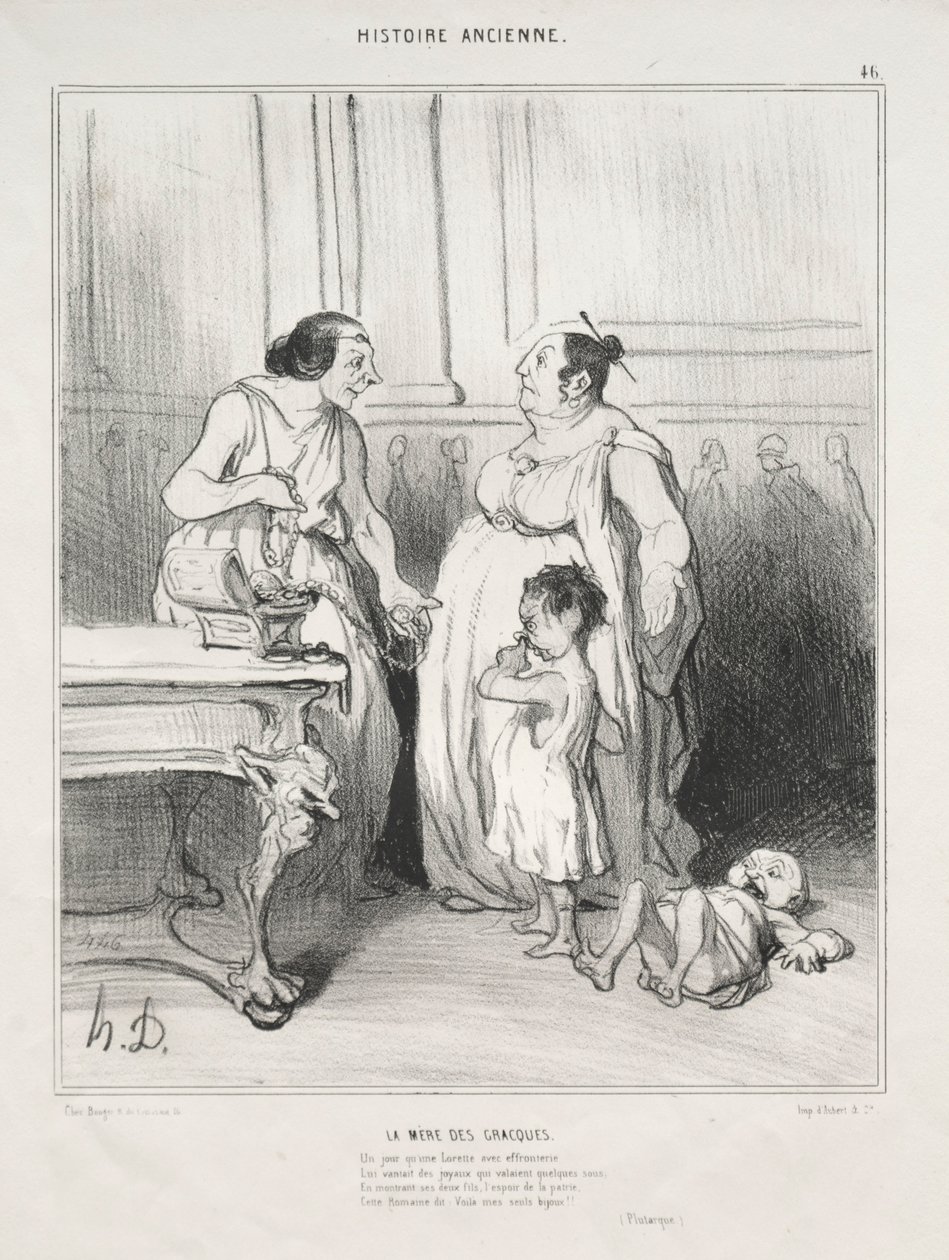 Ancient History, skylt 46: The Mother of the Gracchi, 1842. av Honoré Daumier