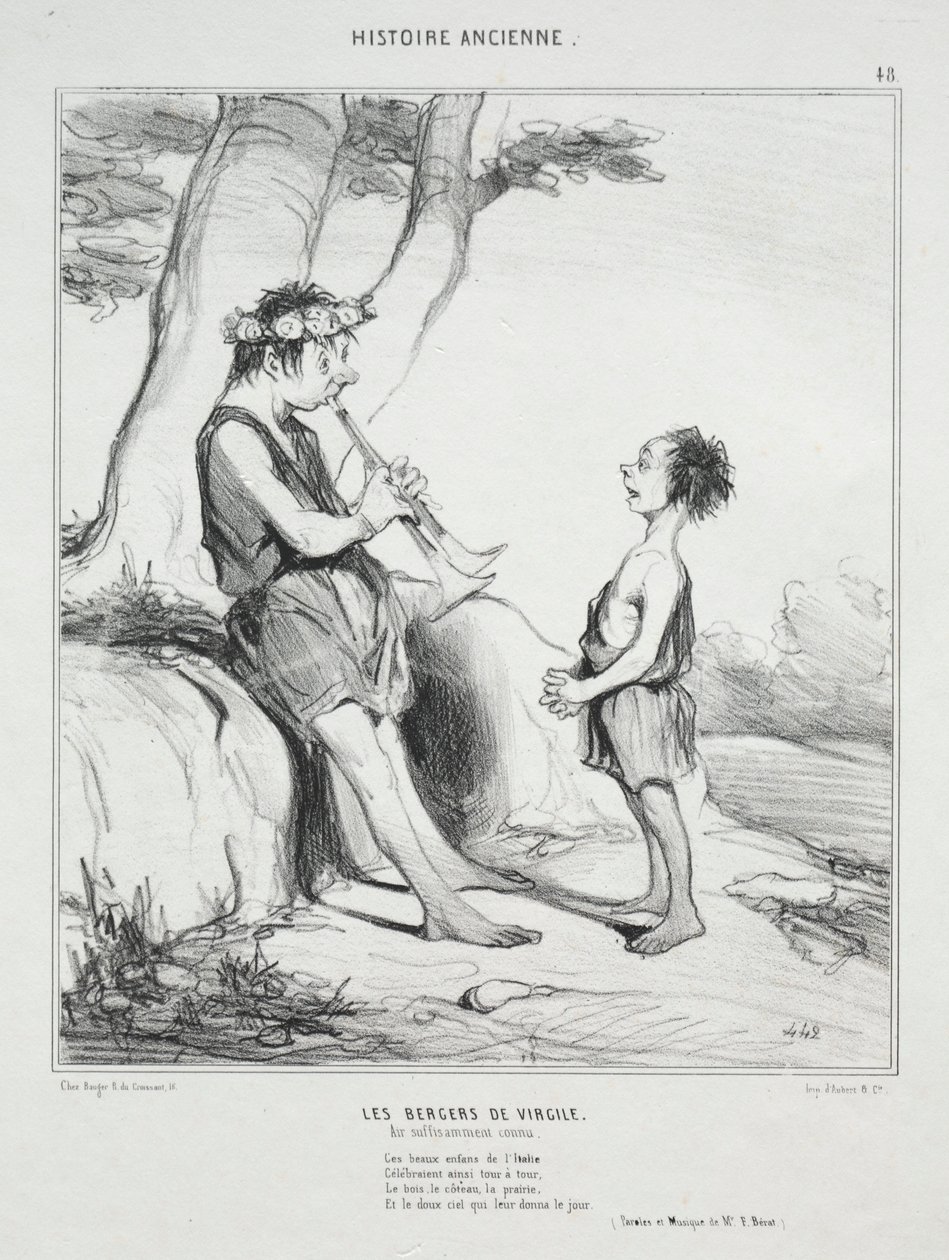 Ancient History, skylt 48: The Shepherds of Vergil av Honoré Daumier