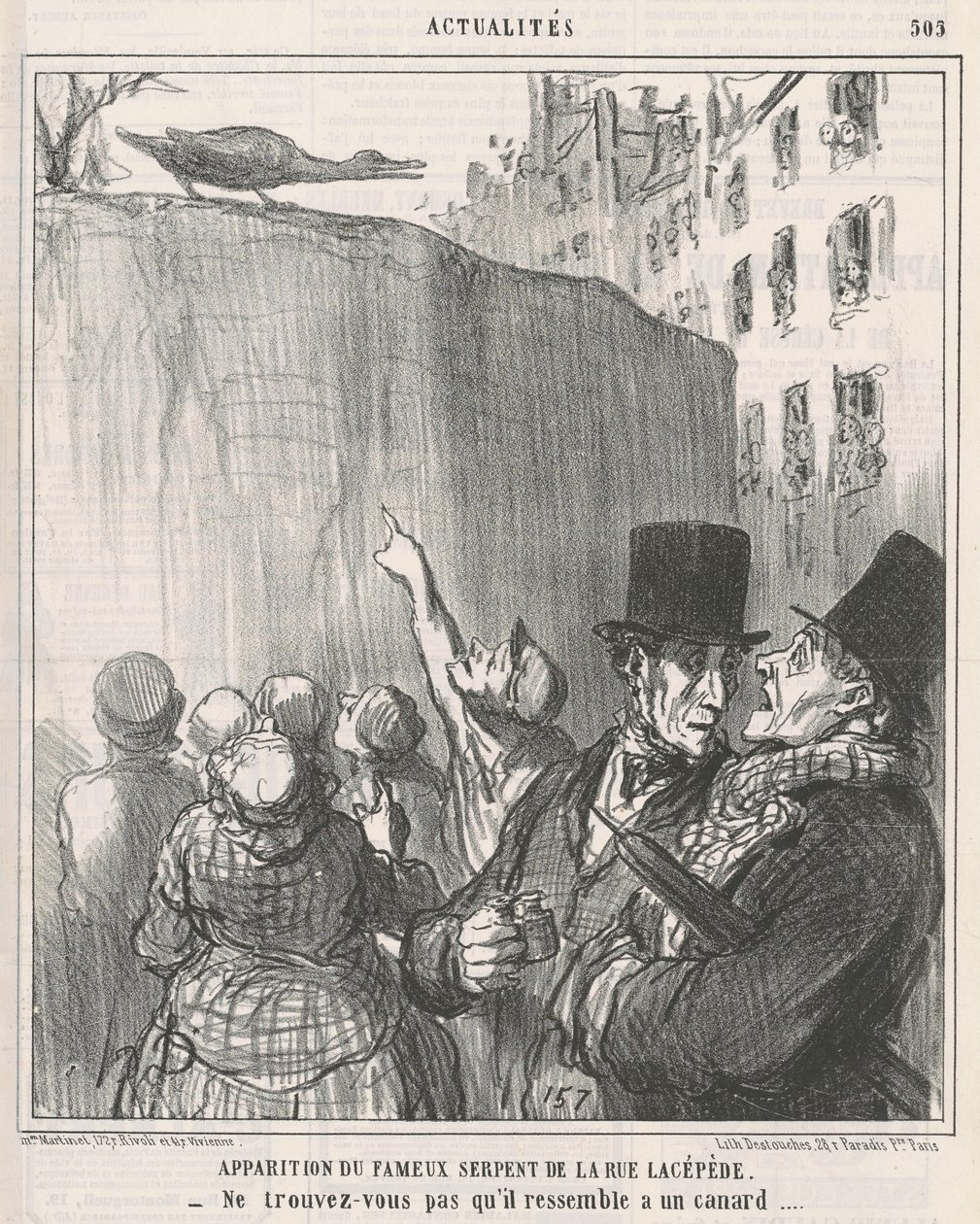 Utseendet av ... ormen av rue Lacépède av Honoré Daumier