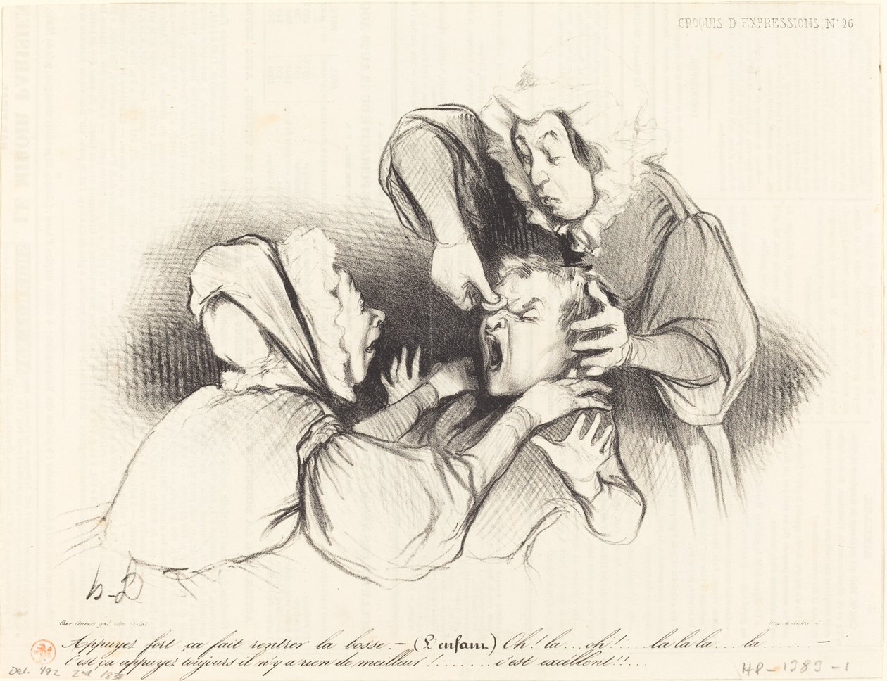 Tryck hårt, det får bulan att gå in... av Honoré Daumier