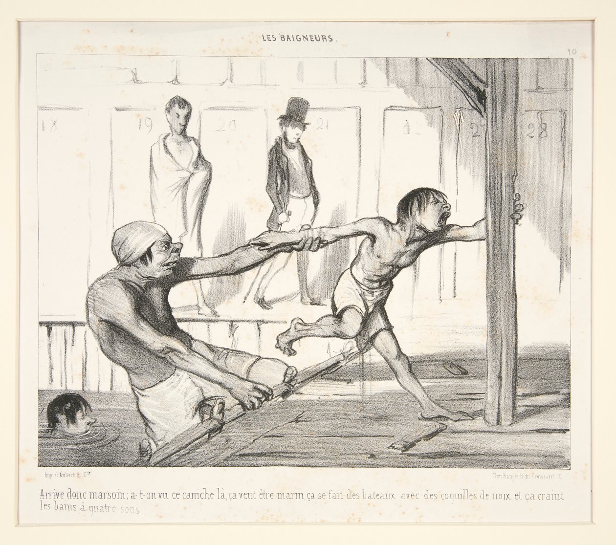 Sedan kommer Marsoin; har vi sett den pudeln där, den vill bli sjöman, den gör båtar av valnötsskal och den är rädd för örebad, av Honoré Daumier