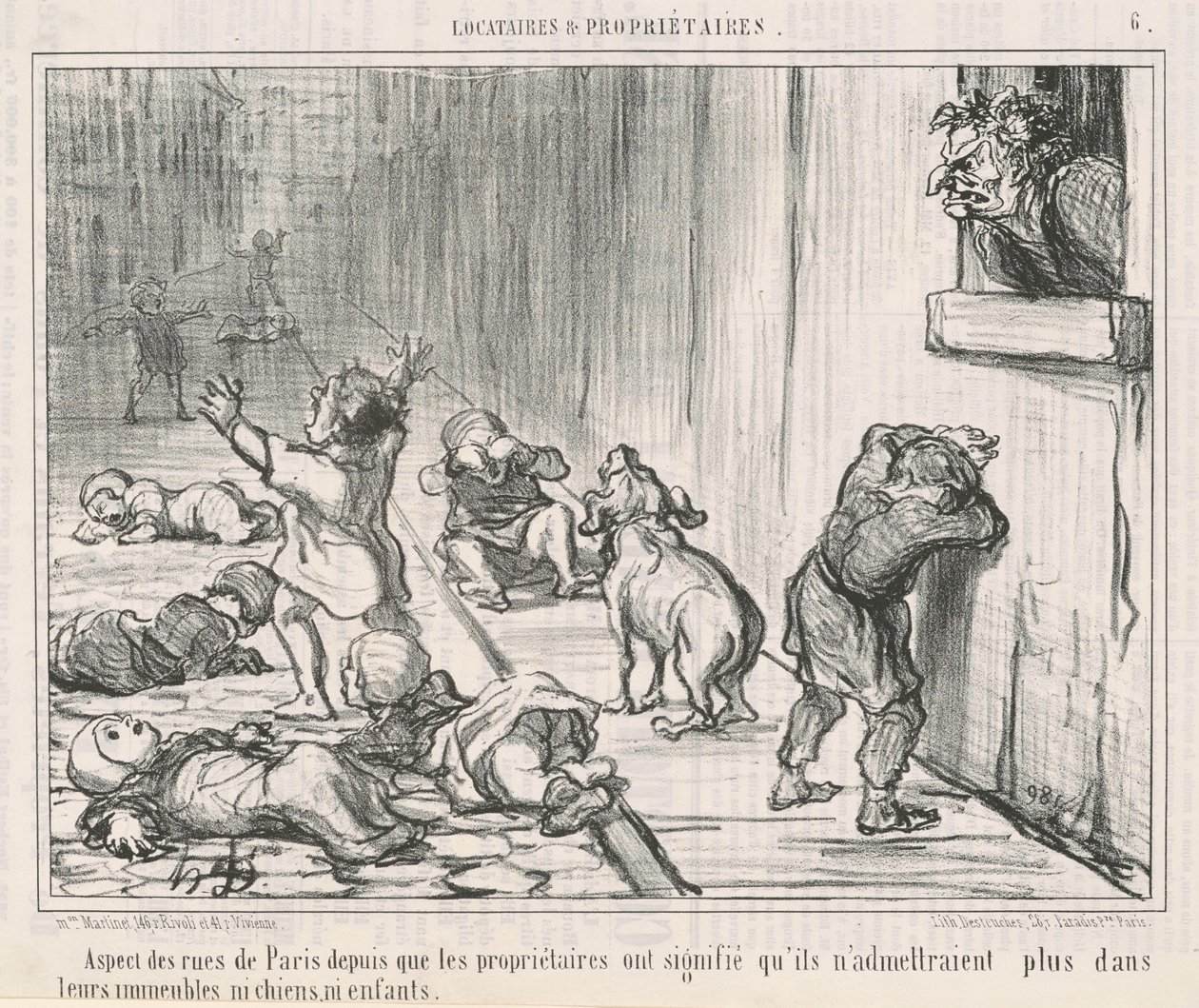 Aspekt av gatorna i Paris från ... av Honoré Daumier
