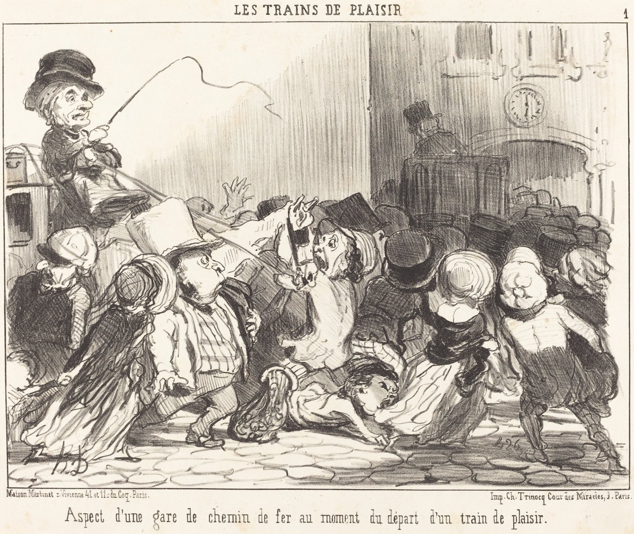 Uppkomsten av en järnvägsstation... av Honoré Daumier