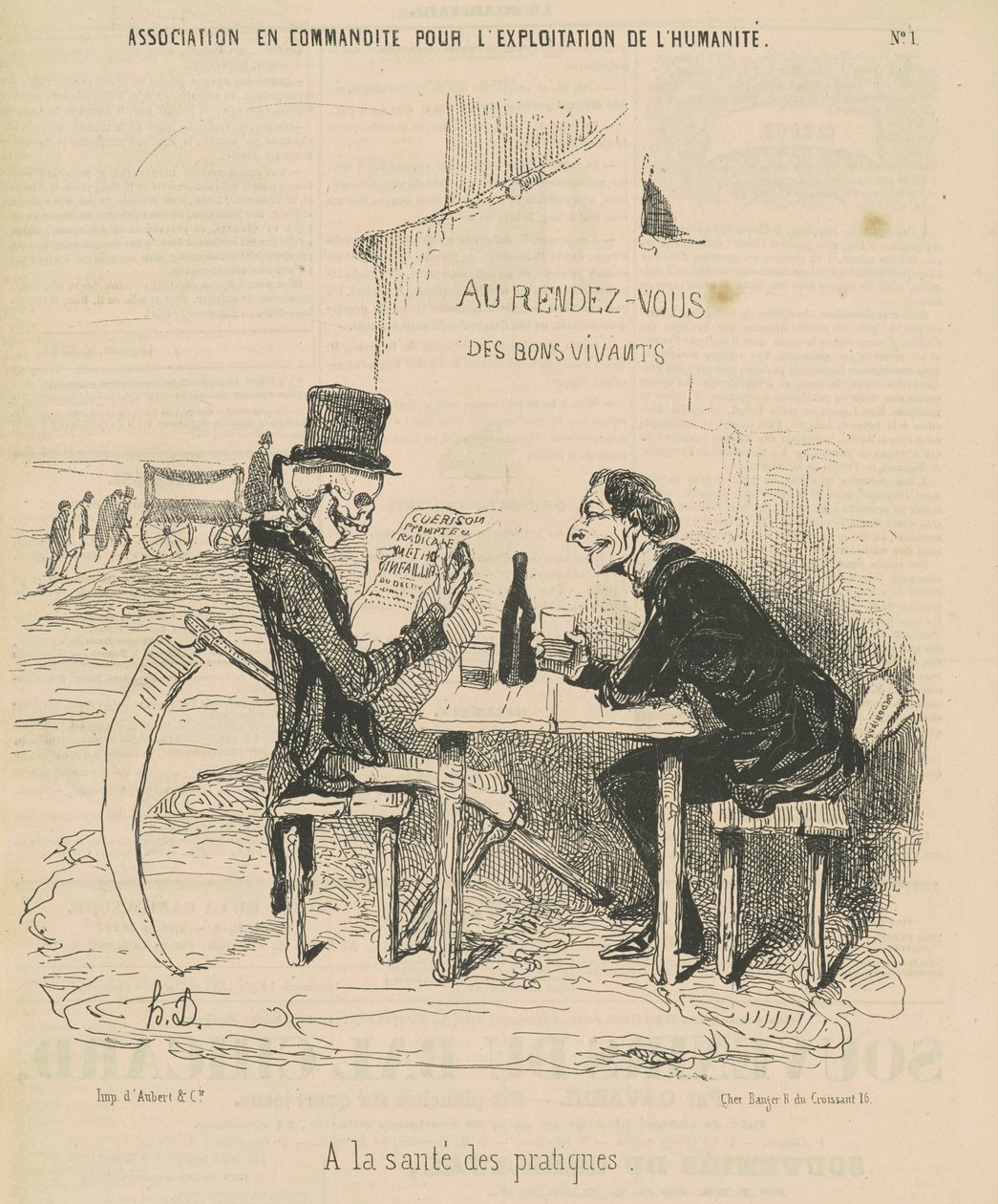 Begränsad förening för mänsklighetens exponering för hälsan hos praxis av Honoré Daumier
