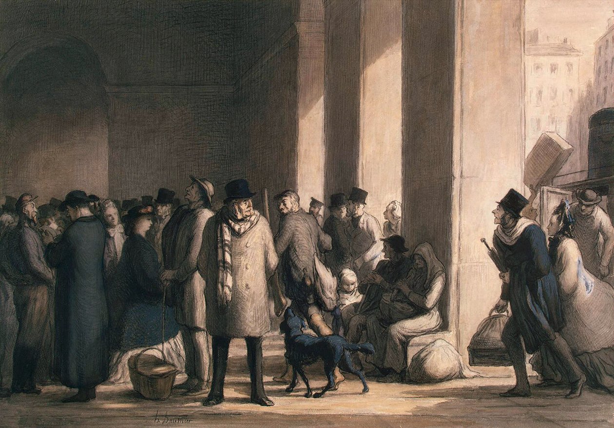 På Gare Saint-Lazare, 1860-talet. av Honoré Daumier