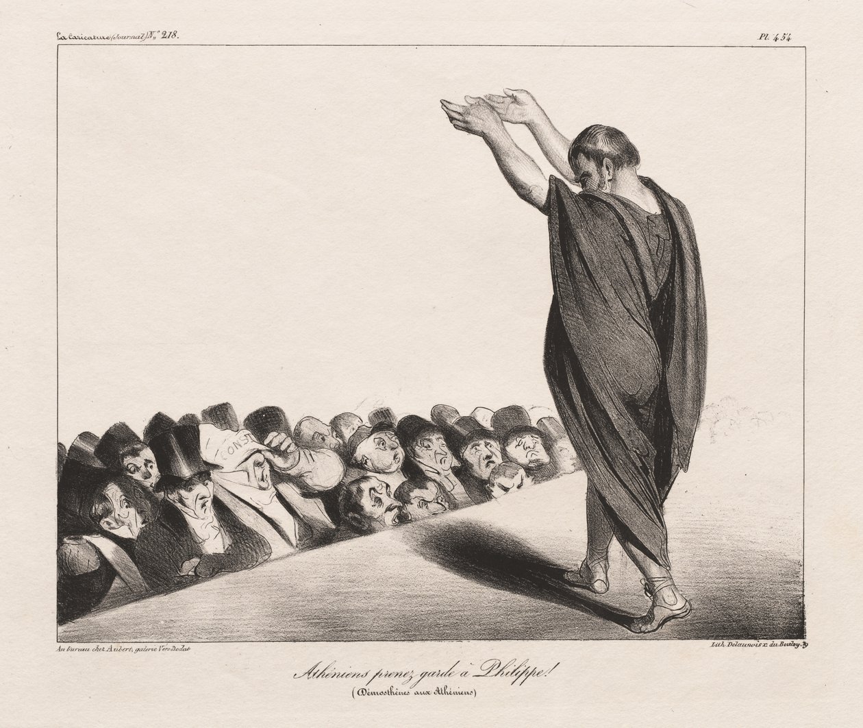 Atenare Akta dig för Philip! (Demosthenes till atenarna) av Honoré Daumier