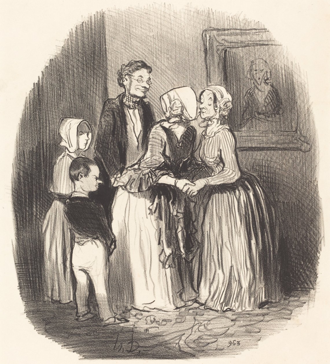 Vid nyår, besök... faster Rabourdin av Honoré Daumier