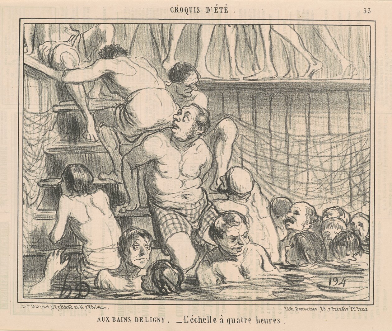Vid badet Deligny av Honoré Daumier