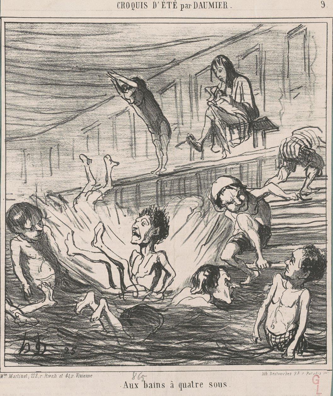 Vid de fyra öre baden av Honoré Daumier