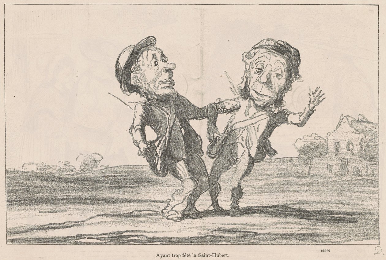 Efter att ha firat Saint-Hubert för mycket av Honoré Daumier