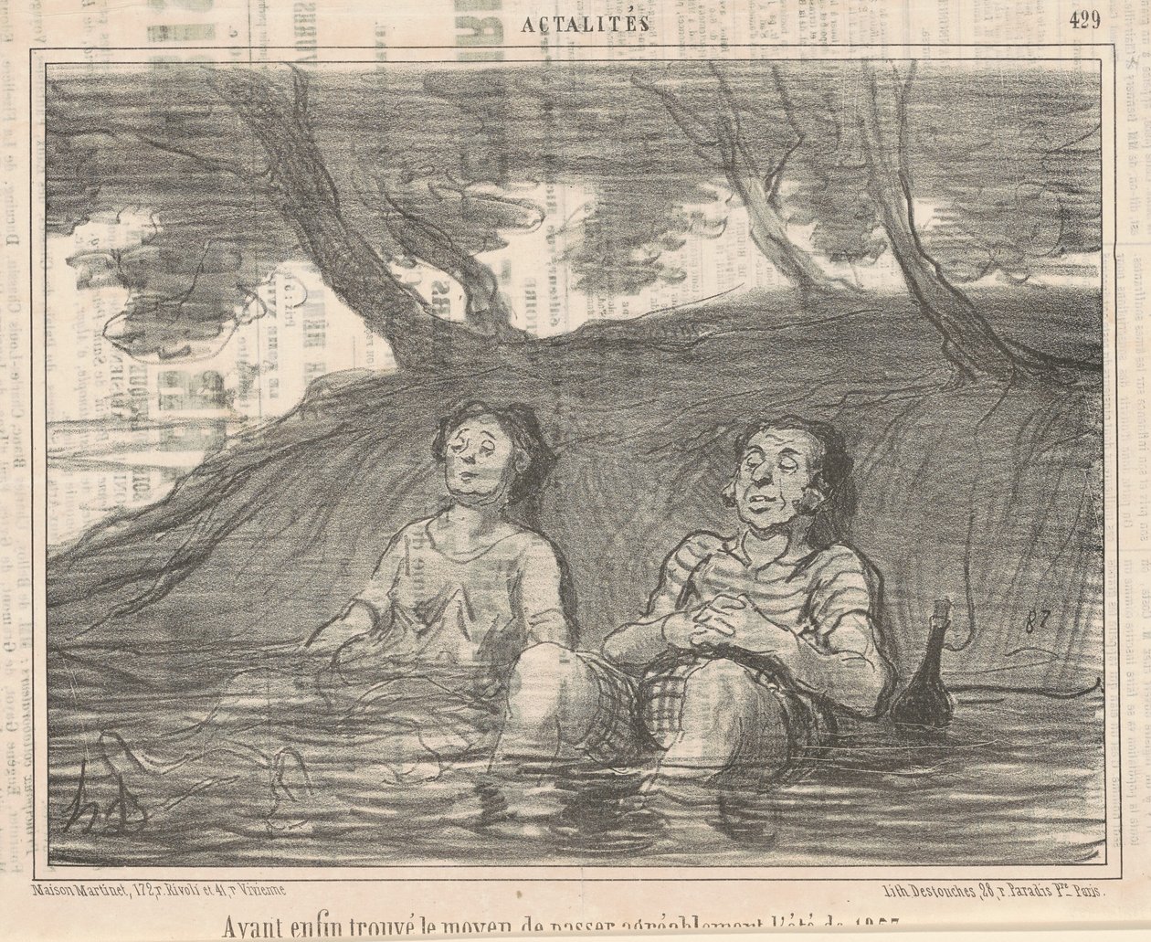 Att ha ... hittat ett sätt att fördriva sommaren behagligt av Honoré Daumier