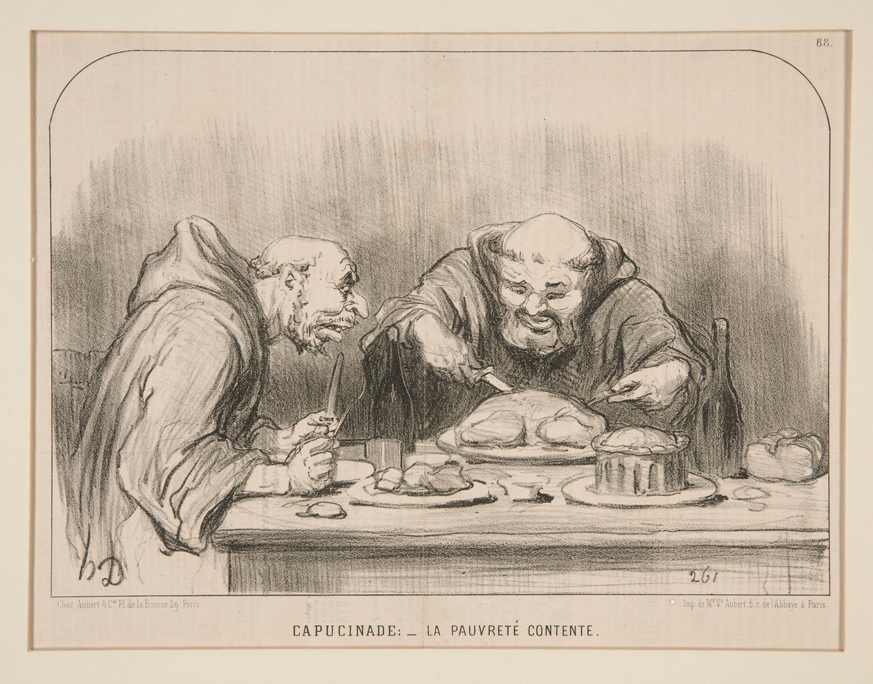 Capucinade: - Tillfredsställd fattigdom, #88 av Actualites av Honoré Daumier