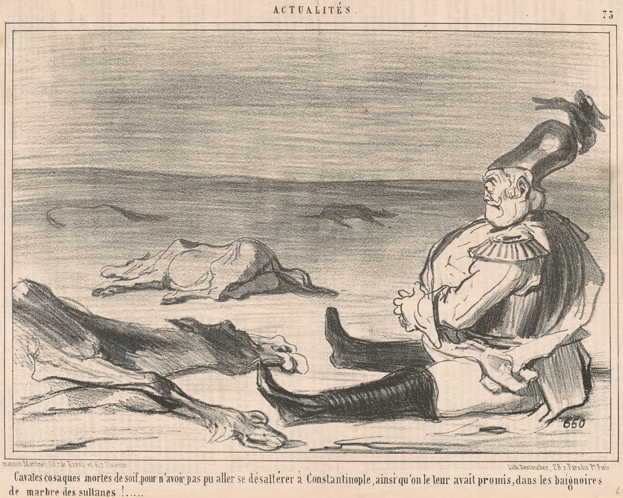 Kosackryttare som dog av törst... av Honoré Daumier