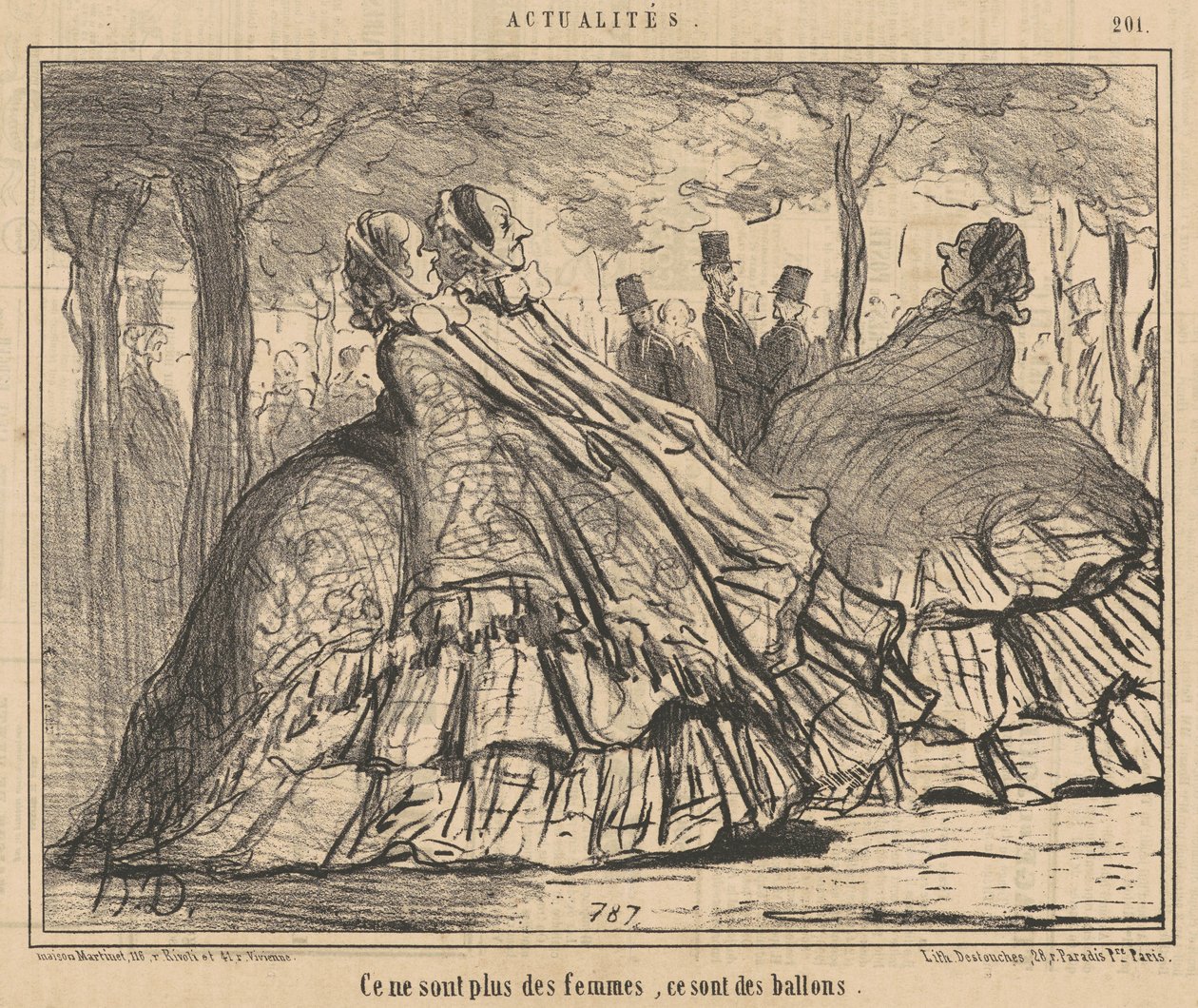 De är inte längre kvinnor, de är ballonger av Honoré Daumier