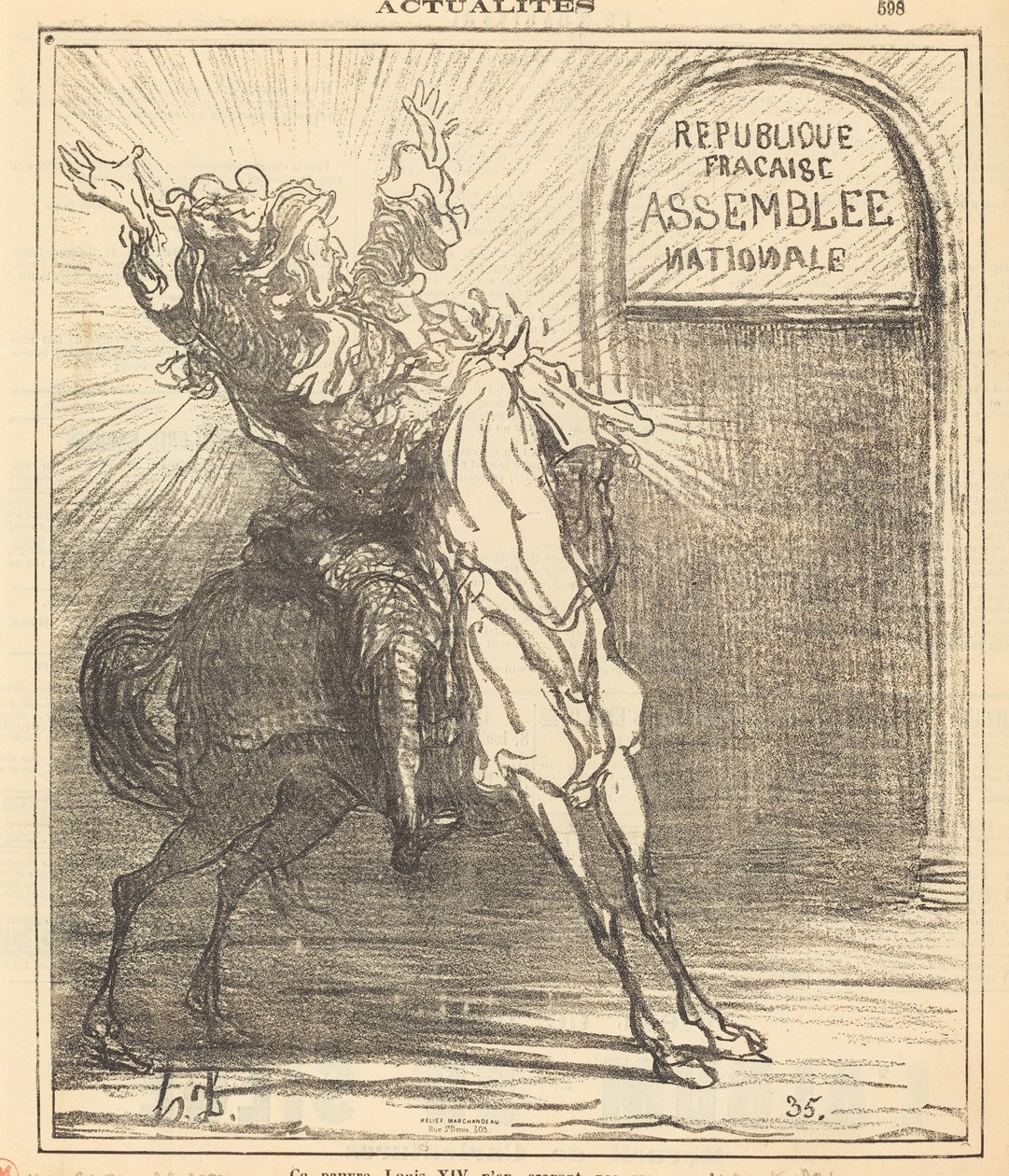 Den stackars Ludvig XIV tror inte sina ögon av Honoré Daumier