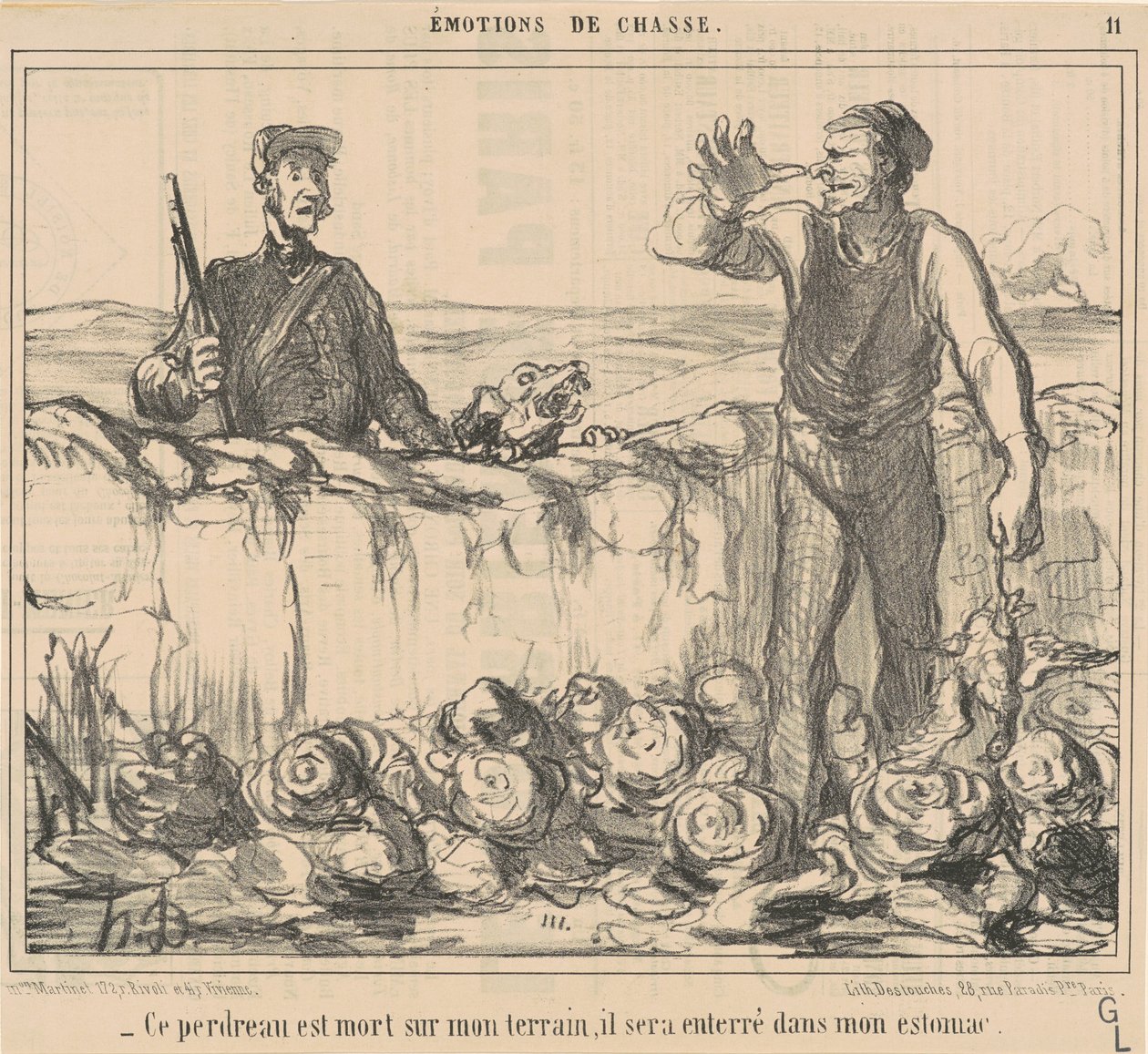 Denna rapphöna dog på min mark... av Honoré Daumier