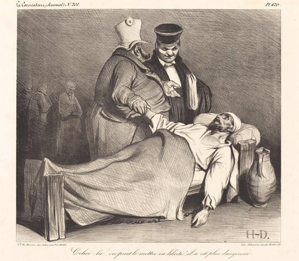 Den här, vi kan befria honom! (Den här kan vi befria! Han är inte längre farlig!) av Honoré Daumier