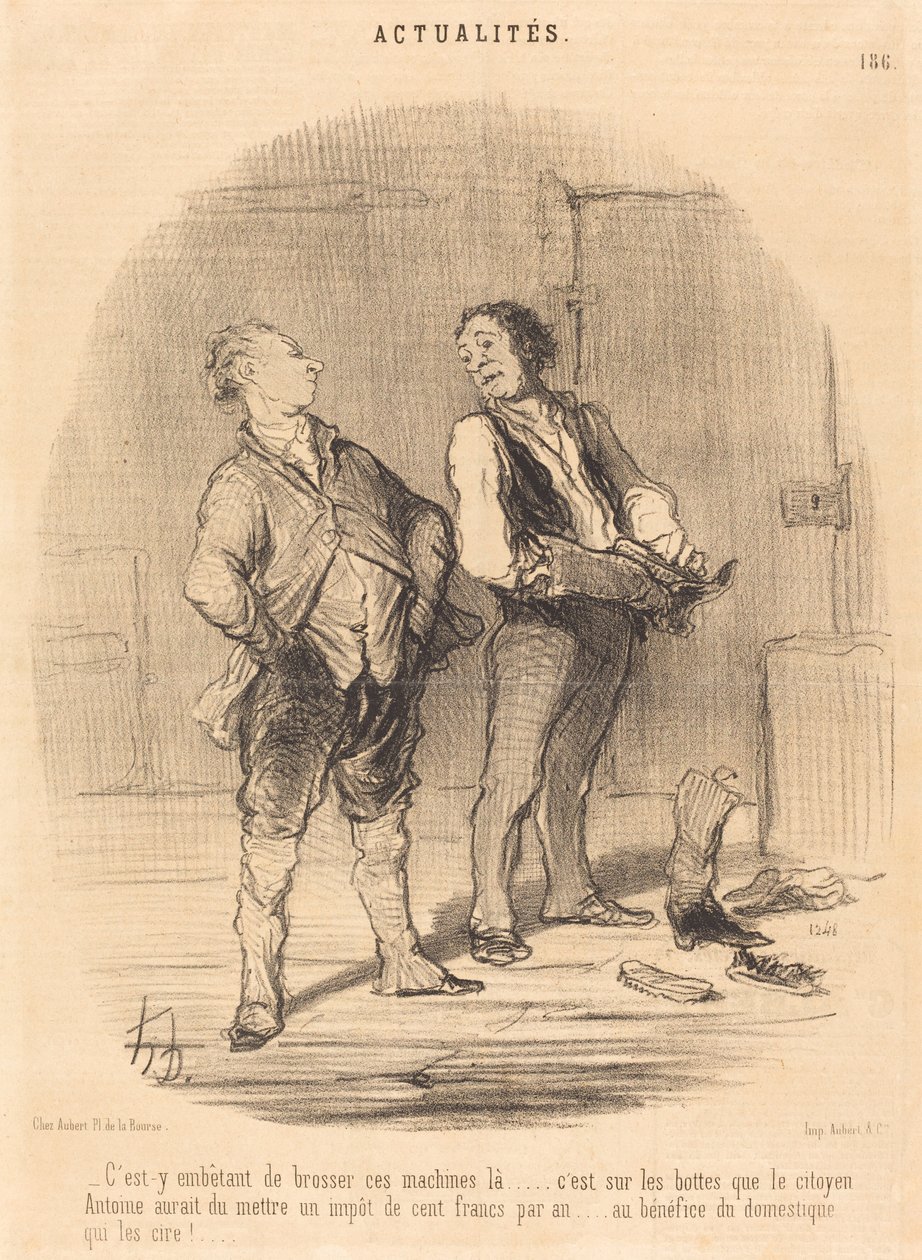 Är det irriterande att borsta dessa maskiner där... av Honoré Daumier