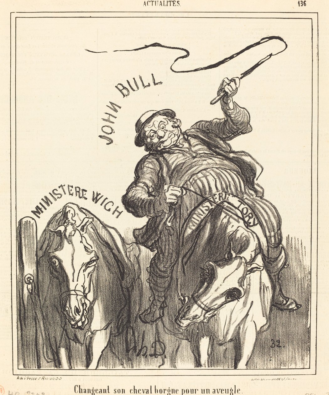 Byter sin enögda häst mot en blind av Honoré Daumier