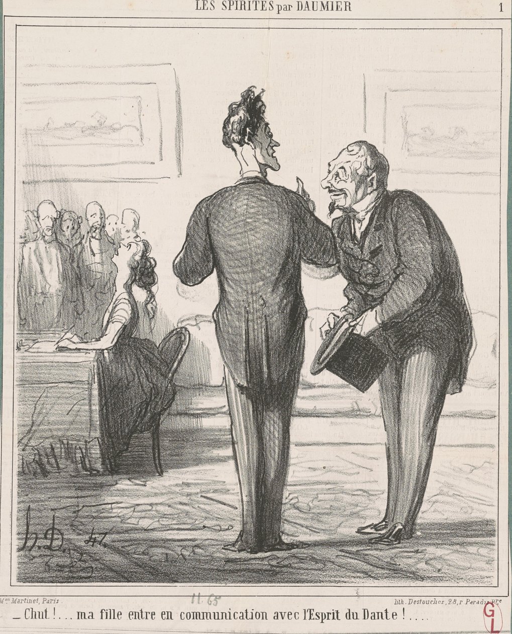 Tysta ner...! Min dotter kommunicerar... av Honoré Daumier
