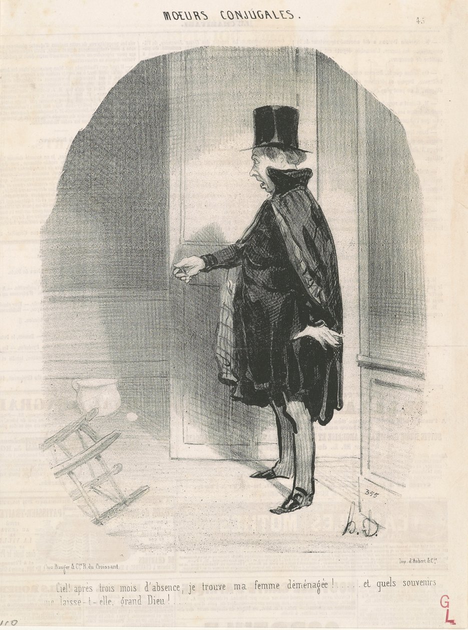 Himlen!...Jag tycker att min fru har flyttat! av Honoré Daumier