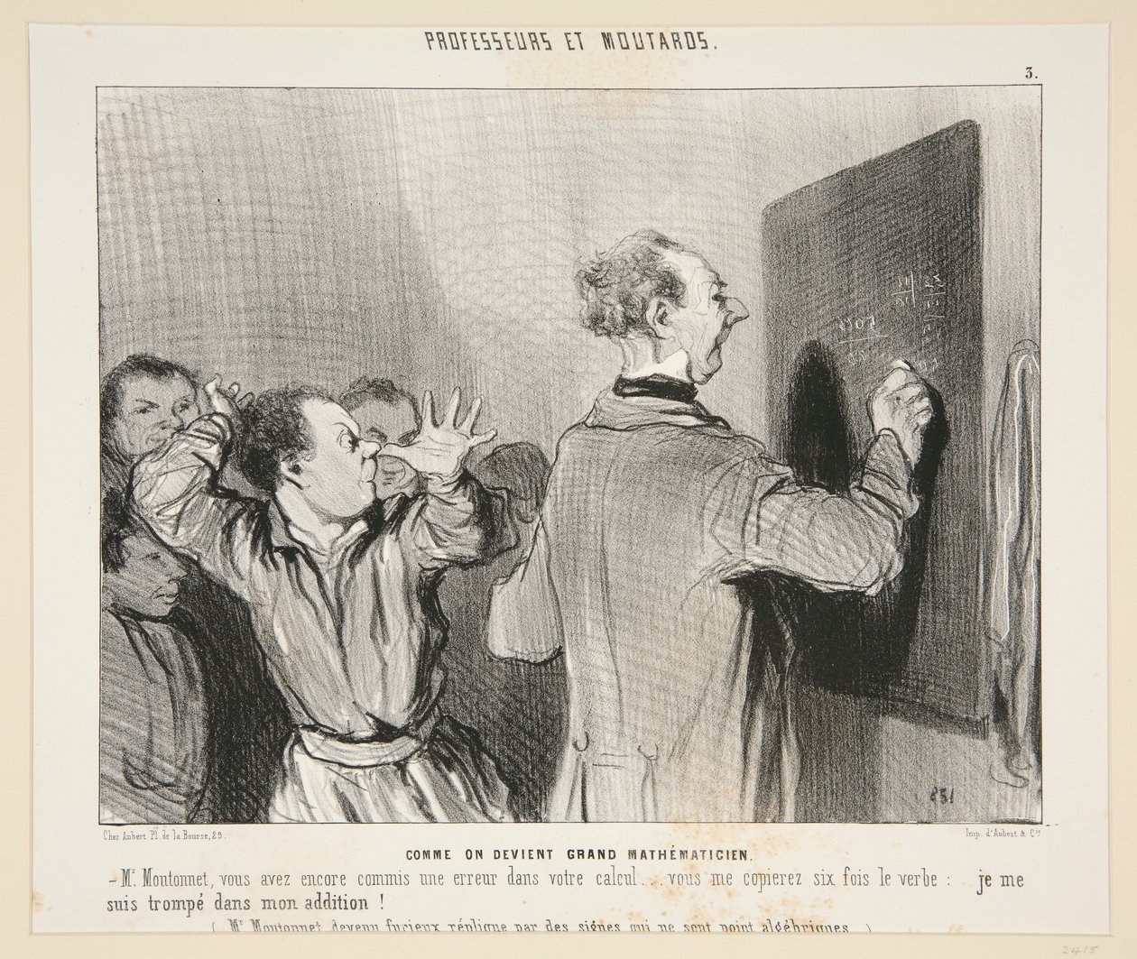 När man blir en stor matematiker; Nr 3 av professorer och senap av Honoré Daumier