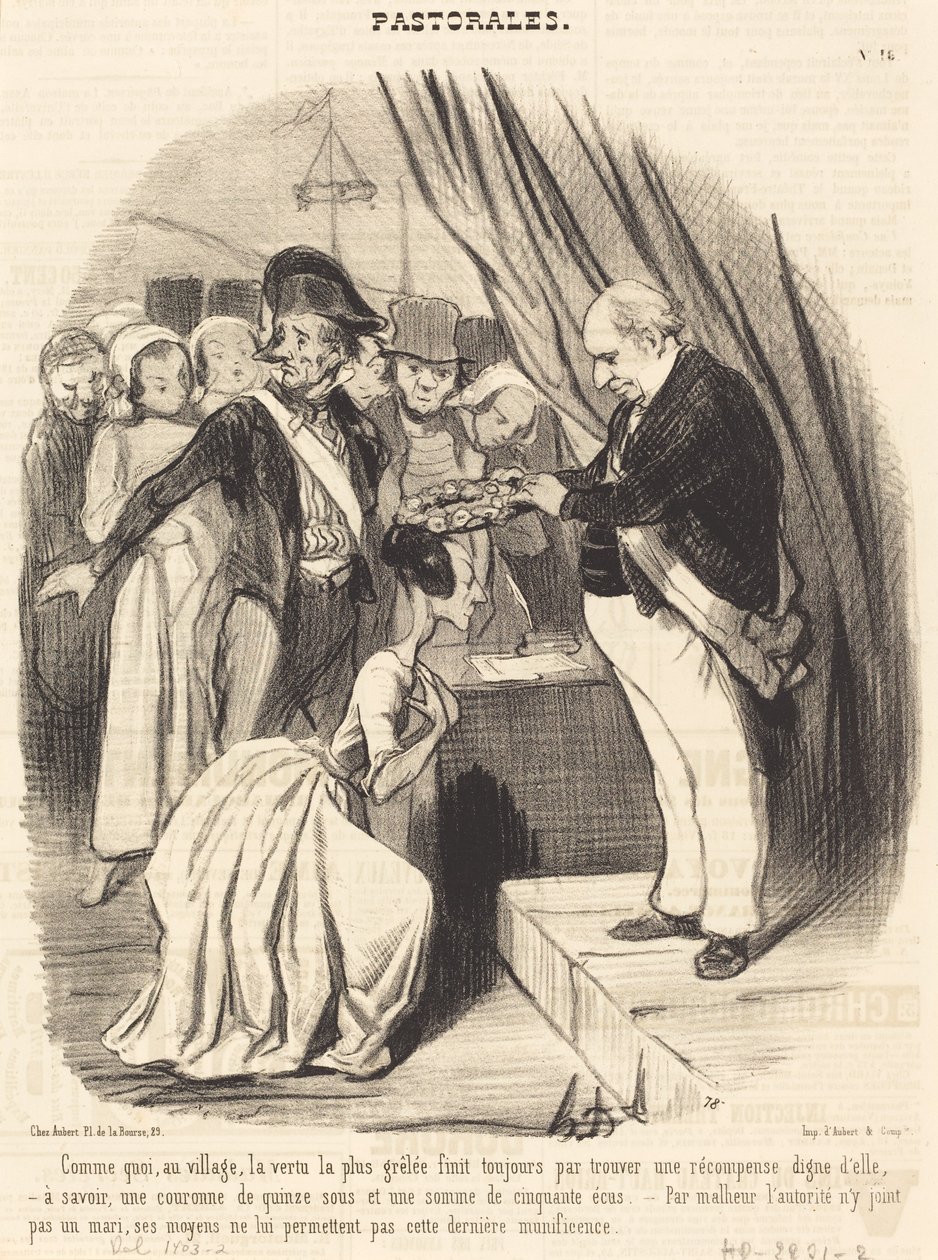 Som vilken, i byn, den mest pockade dygden... av Honoré Daumier