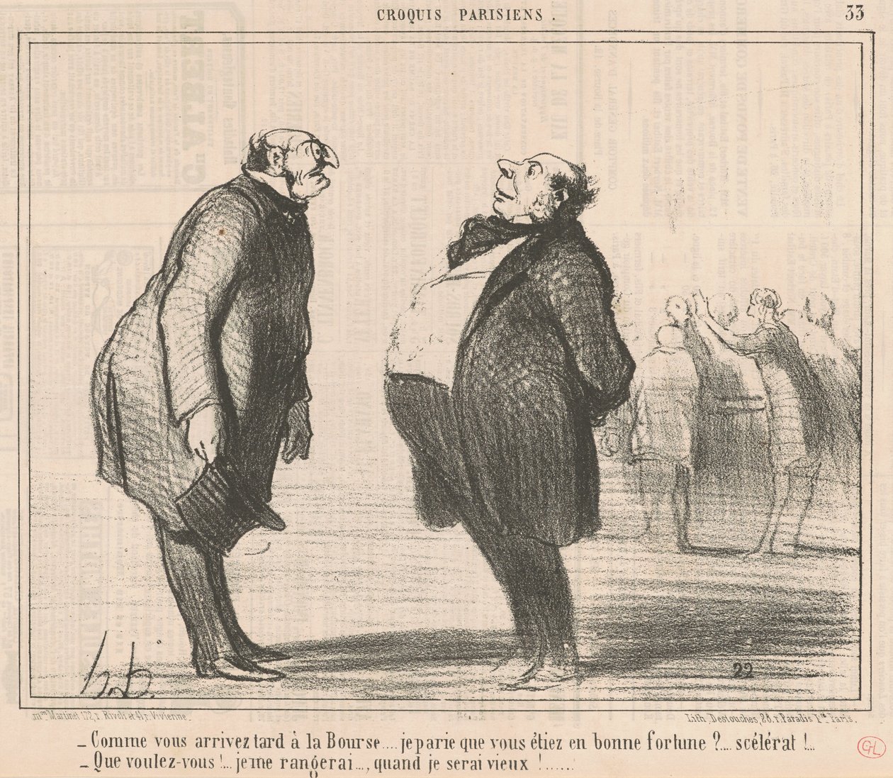 När du kommer sent till börsen... av Honoré Daumier
