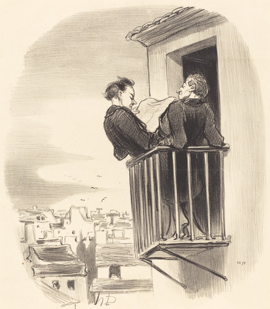 Hur vi förstår den spanska balkongen i Paris av Honoré Daumier