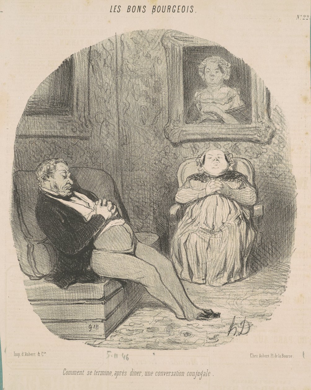 Hur slutar ... ett äktenskapssamtal av Honoré Daumier